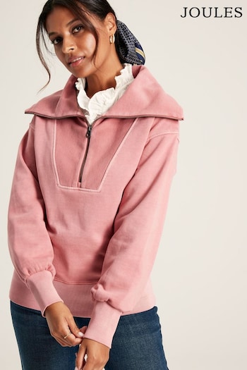 Joules Tia Pink Half Zip Sweater (114938) | £59.95