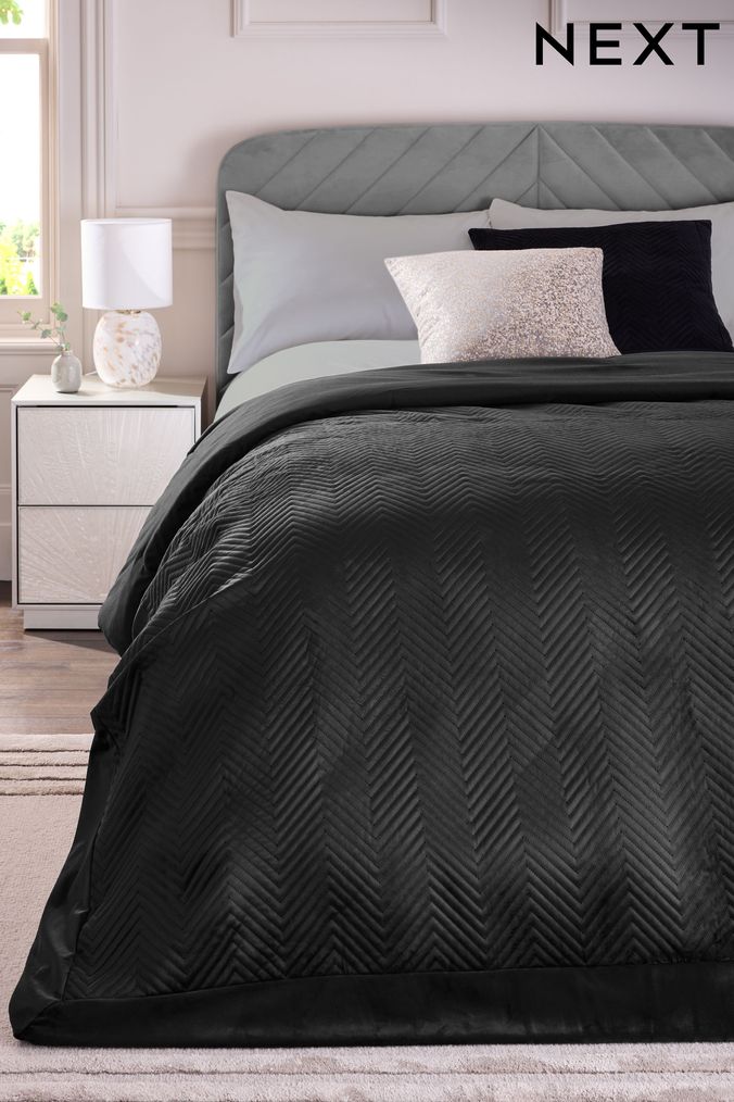 Black bed throw double discount