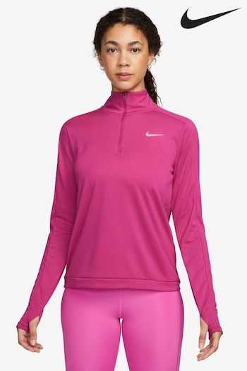 Nike Pantaloni Fushsia Pink DriFIT Pacer 1/4Zip Running Top (115601) | £40