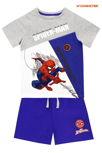 Character Blue Spider-Man T-Shirt and sleeve Shorts Set (115799) | £19