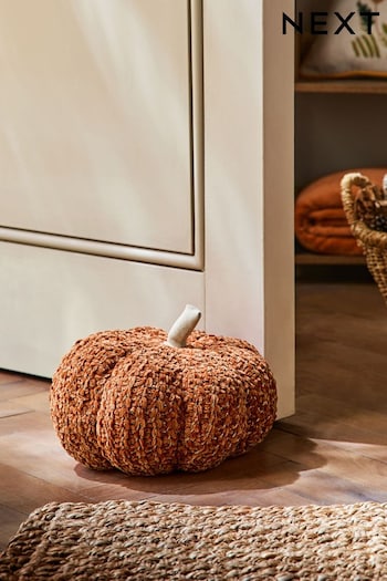 Orange Pumpkin Woven Chenille Doorstop (115831) | £18