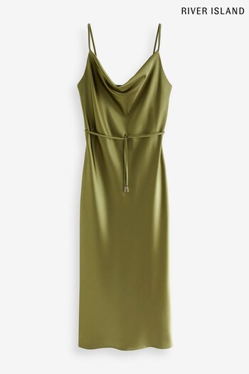 River Island Green Cowl Neck Slip Dress (115917) | £37