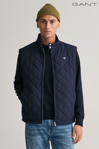 GANT Navy Blue Quilted Windcheater Gilet (115948) | £160