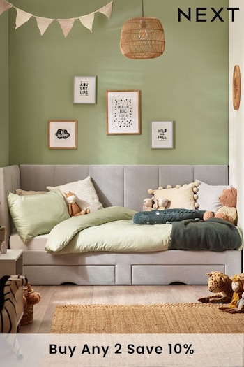 Soft Texture Light Grey Marlowe Kids Upholstered Bed Frame (116484) | £699