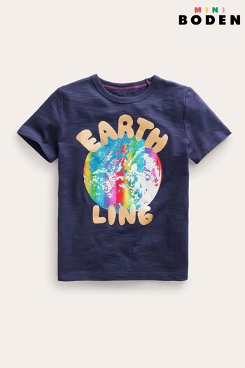 Boden Blue Earth Logo-Print T-Shirt (116992) | £17 - £19