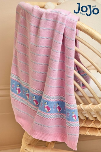 JoJo Maman Bébé Jemima Puddle-Duck Knitted Shawl (117016) | £29