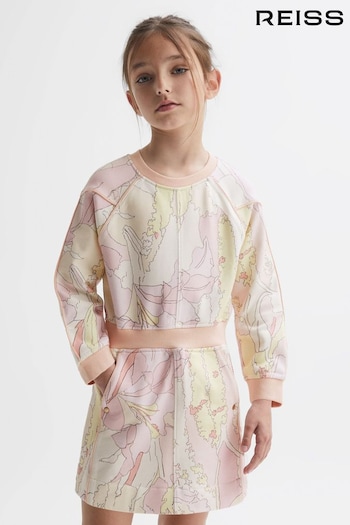 Reiss Pink Jona Senior Printed Jersey Dress (117206) | £55