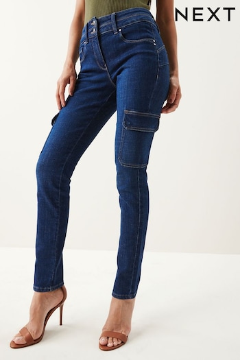 Inky Blue Lift, Slim And Shape Slim Cargo Jeans (117480) | £48