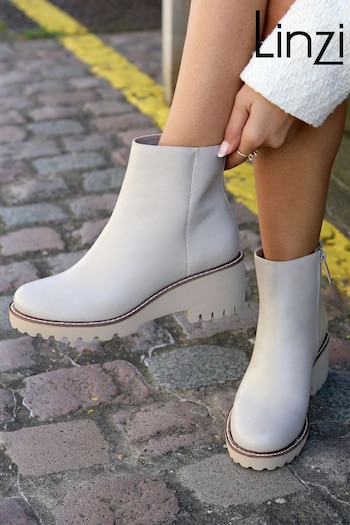 Linzi Natural Greta Ankle Boots soft with Small Platform Heel (118214) | £45
