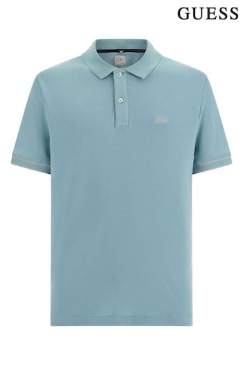 Guess GOLD Blue Oliver Short Sleeved Polo Shirt (119158) | £45