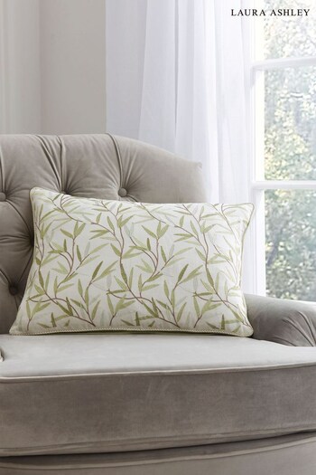 Laura Ashley Hedgerow Green Square Willow Leaf Hedgerow Cushion (119446) | £52