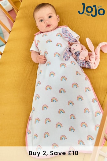 JoJo Maman Bébé Pink Rainbow 1 Tog familiar Muslin Sleeping Bag (119492) | £28