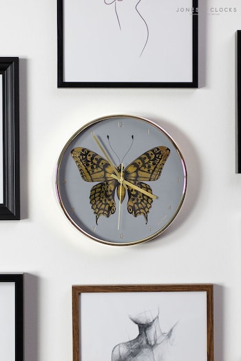 Jones Clocks Gold Academy Gold Butterfly Wall Clock (119581) | £30