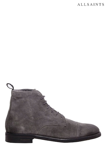 AllSaints Harland Grey Lace-Up Suede platform Boots (120409) | £188