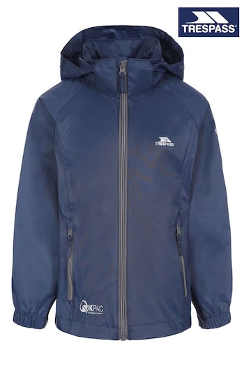 Trespass Kids Blue Qikpac X Packable Waterproof Jacket (120855) | £20