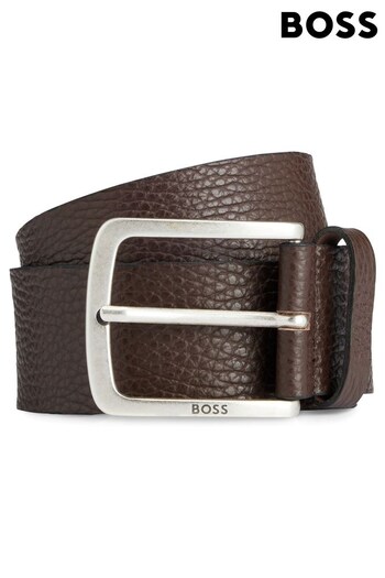 BOSS Brown Jor Pebbled Leather Belt (120965) | £79