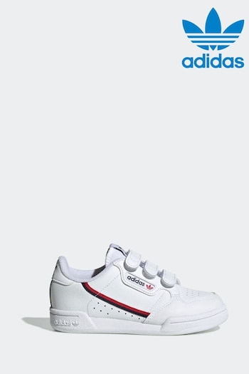 adidas cream Originals White Continental 80 Kids Trainers (121152) | £43