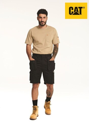 CAT Essential Stretch Pocket Black Shorts long-sleeved (121338) | £49
