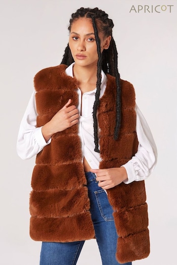 Apricot Red Fur Tiered Gilet (121545) | £55