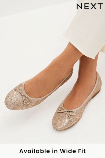 Champagne Gold Regular/Wide Fit Forever Comfort® Ballerinas Shoes (121567) | £32