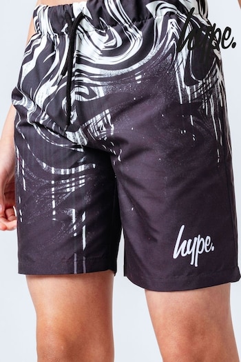 Hype. Black Swirl Fade Drips Print Swim Shorts grises (121642) | £25