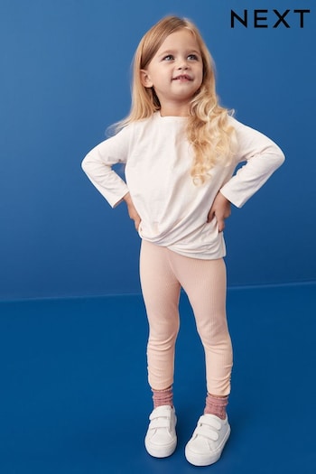Pink Ruched Side Leggings (3mths-7yrs) (121976) | £3.50 - £5.50