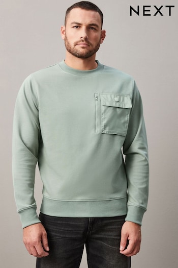 Sage Green Utility Crew Sweatshirt (122276) | £32