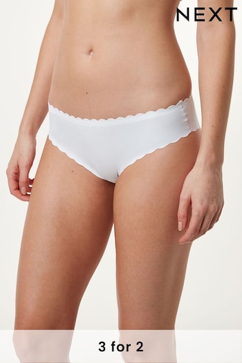 White Brazilian No VPL Scallop Edge Knickers (122357) | £8