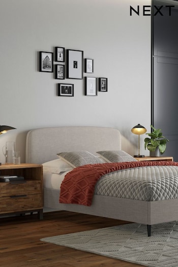 Simple Contemporary Silver Grey Matson Upholstered Bed Frame (122388) | £275 - £525