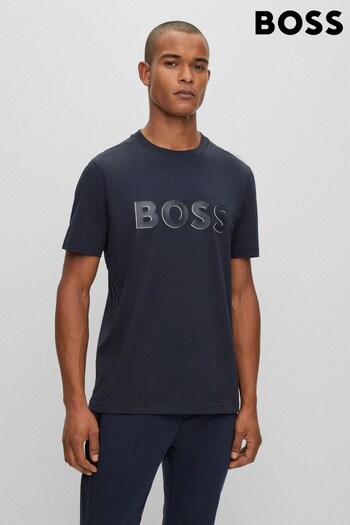 BOSS Blue Central Logo Regular Fit T-Shirt (122755) | £59