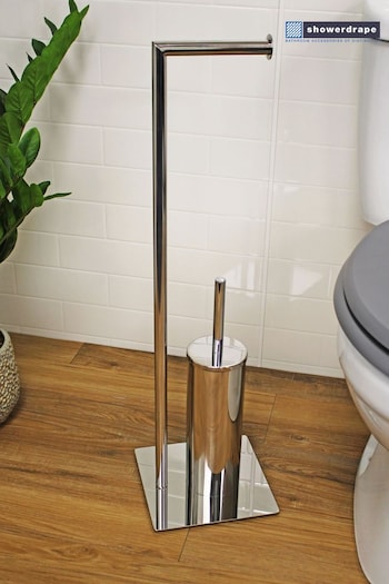 Showerdrape Stamford Freestanding Toilet Roll and Brush Holder (122785) | £59.50
