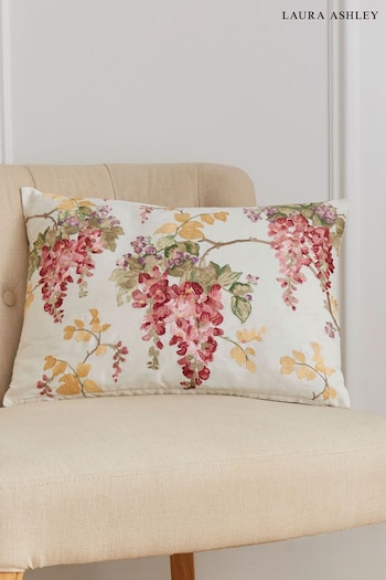 Laura Ashley Cranberry Red Rectangle Wisteria Cushion (122793) | £57