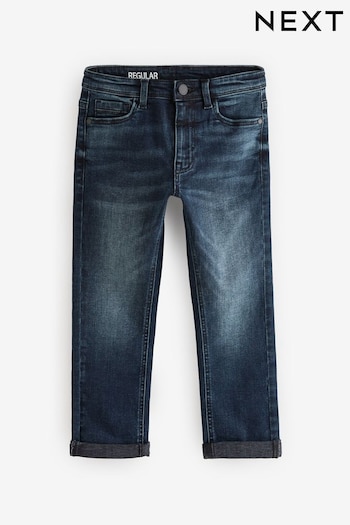 Inky Blue Regular Fit Cotton Rich Stretch Jeans (3-17yrs) (123208) | £11 - £16