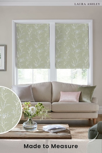 Laura Ashley Green Pussy Willow Made to Measure Roman Blinds (123277) | £79