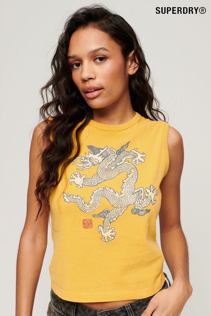 Ladies yellow clearance vest top