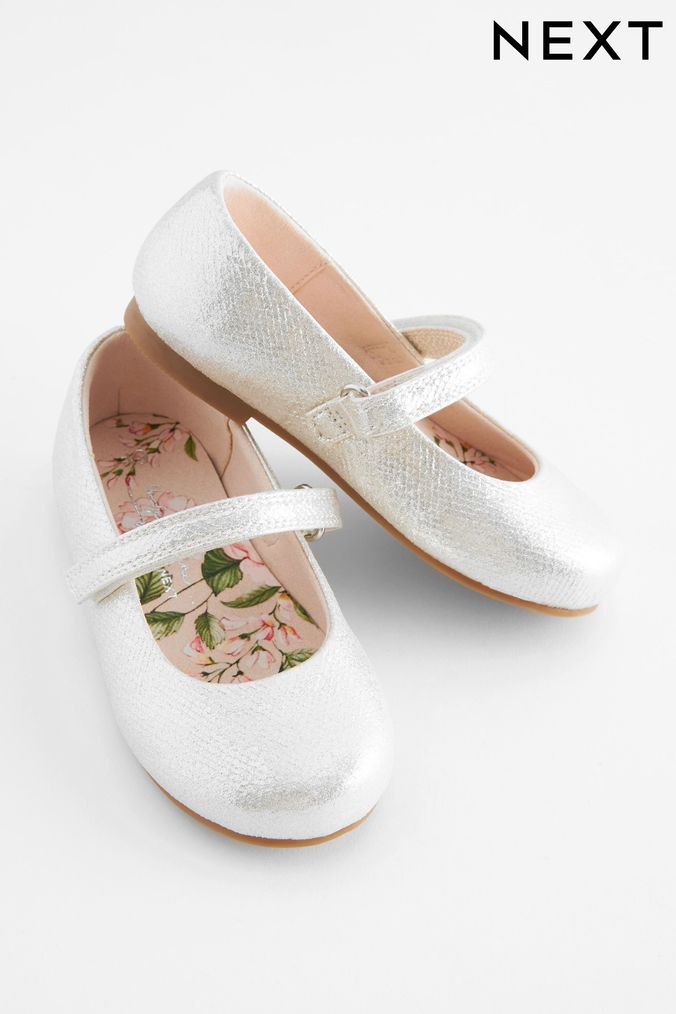 Silver wedding shoes sales for flower girl