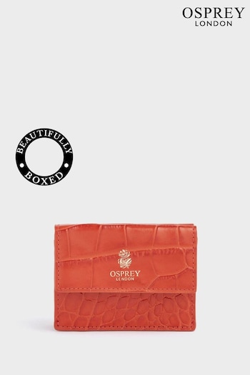OSPREY LONDON Orange The Wentworth Italian Leather RFID Matinee Purse (123660) | £75