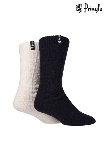 Pringle Black Recycled Wool Boot Socks (124323) | £14