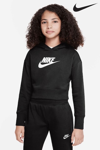 Nike Black Club Fleece Cropped Hoodie (124406) | £40