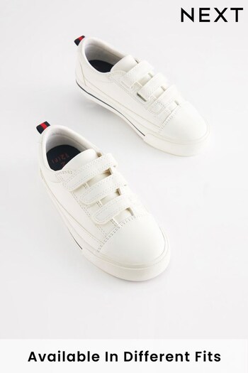 White Wide Fit (G) Strap Touch Fastening Shoes (124433) | £16 - £23
