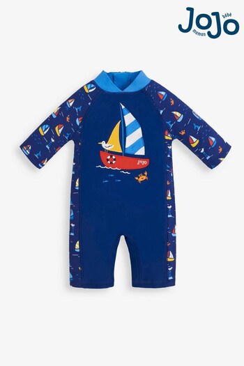 JoJo Maman Bébé Nautical Kids' Nautical 1-Piece Sun Protection Suit (124600) | £24