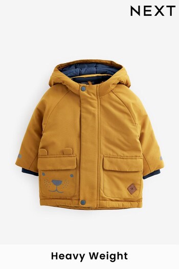 Ochre Yellow Shower Resistant Parka Coat (3mths-7yrs) (124728) | £28 - £32