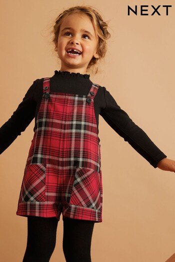 Red/Black Red Check Dungaree Set (3mths-7yrs) (124861) | £23 - £27