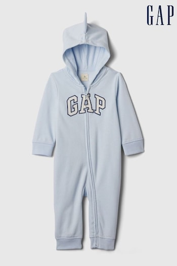 Gap Blue Logo Zip Up Long Sleeve Sleepsuit (Newborn-24mths) (125095) | £25