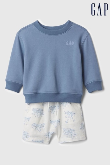 Gap Blue Logo Outfit Shorts Set (Newborn-24mths) (125124) | £30