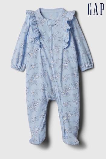 Gap Blue First Favourites Floral Graphic Sleepsuit (Newborn-9mths) (125206) | £18