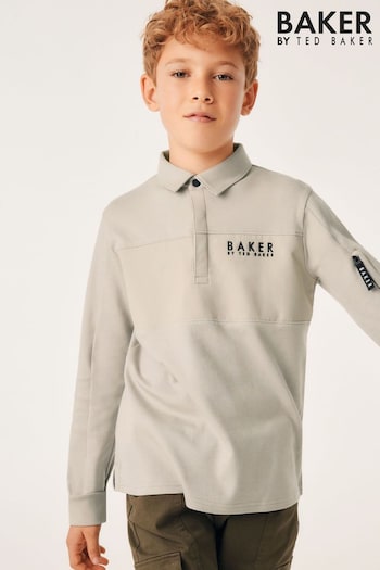 Baker by Ted Baker Long Sleeve Panel Polo Polospieler-Logo Shirt (125228) | £24 - £30