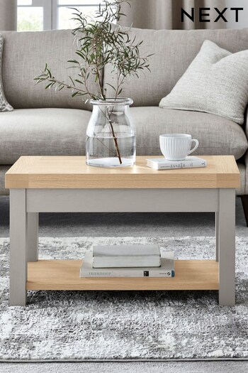 Dove Grey Malvern Oak Effect Extending Coffee Table (125294) | £225