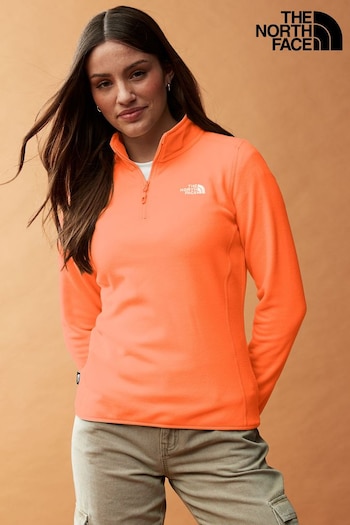 fine-knit short-sleeved polo shirt Orange Womens Glacier 1/4 Zip Fleece (125423) | £55