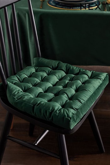 Green Velvet Seat and Bench Seat Cushion Cushions (125742) | £12